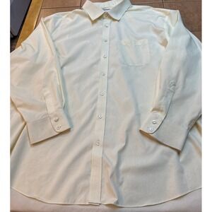 Charles Tyrwhitt Shirt Mens Sz 20 - 35 Big Yellow Classic Fit Non Iron Button Up